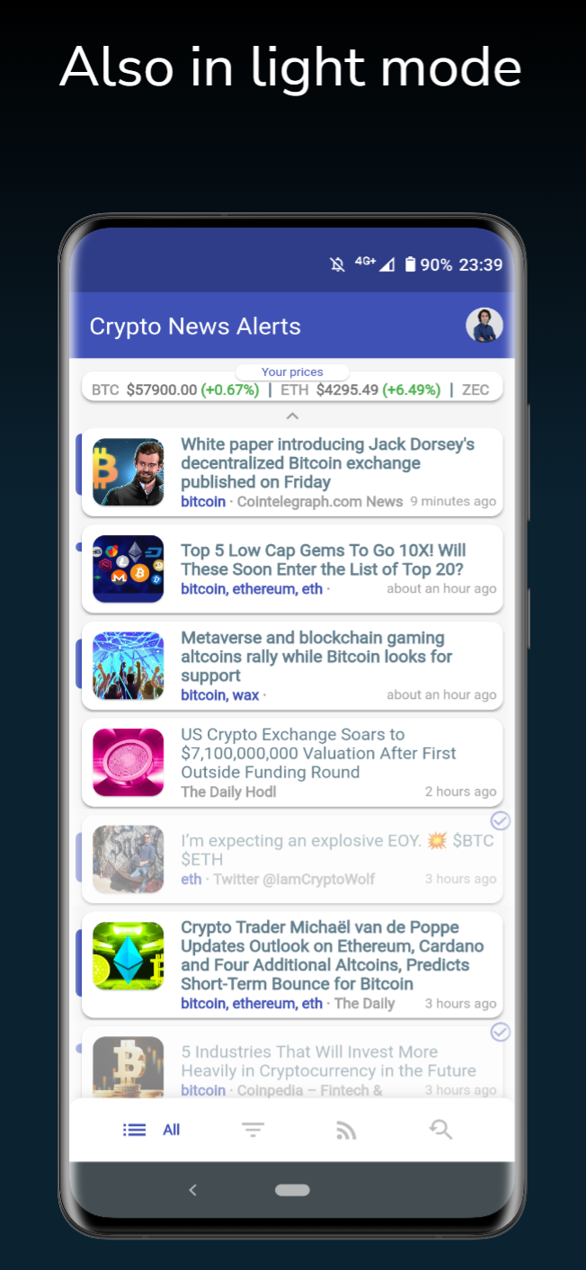 Crypto News: BTC & Alt Alerts Screenshot 5 - Light mode